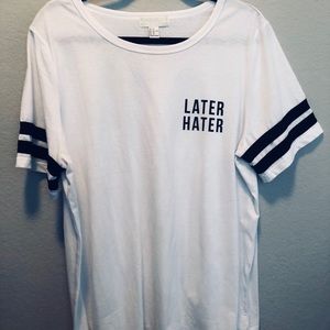 White T-Shirt with Black Stripes